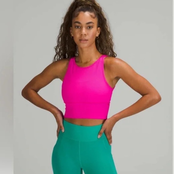 Lululemon power pivot hot pink ribbed tank - Picture 2 of 4